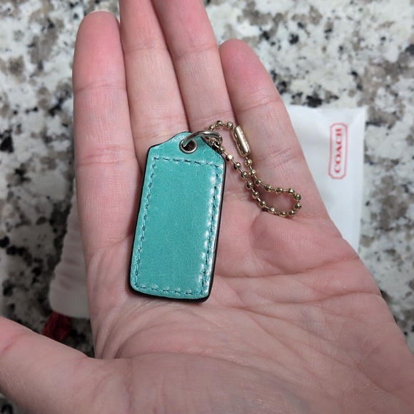 Authentic Coach Hang Tag In Aqua Turquoise Blue 2" x 1" - Picture 6 of 6